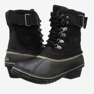 ❤️SOREL Black Winter Fancy Lace II Boots Size 8.5